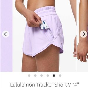 NWOT Lululemon 🍋 Tracker Shorts. Violet color